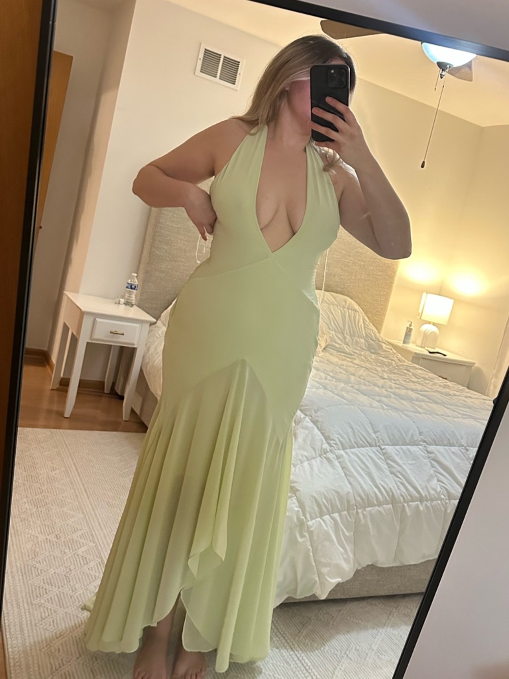 House of CB Pastel Green Backless Mermaid Gown - Picture 9 of 12